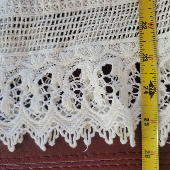 Elegant White Lace Trim Coverup - Picture 9 of 12